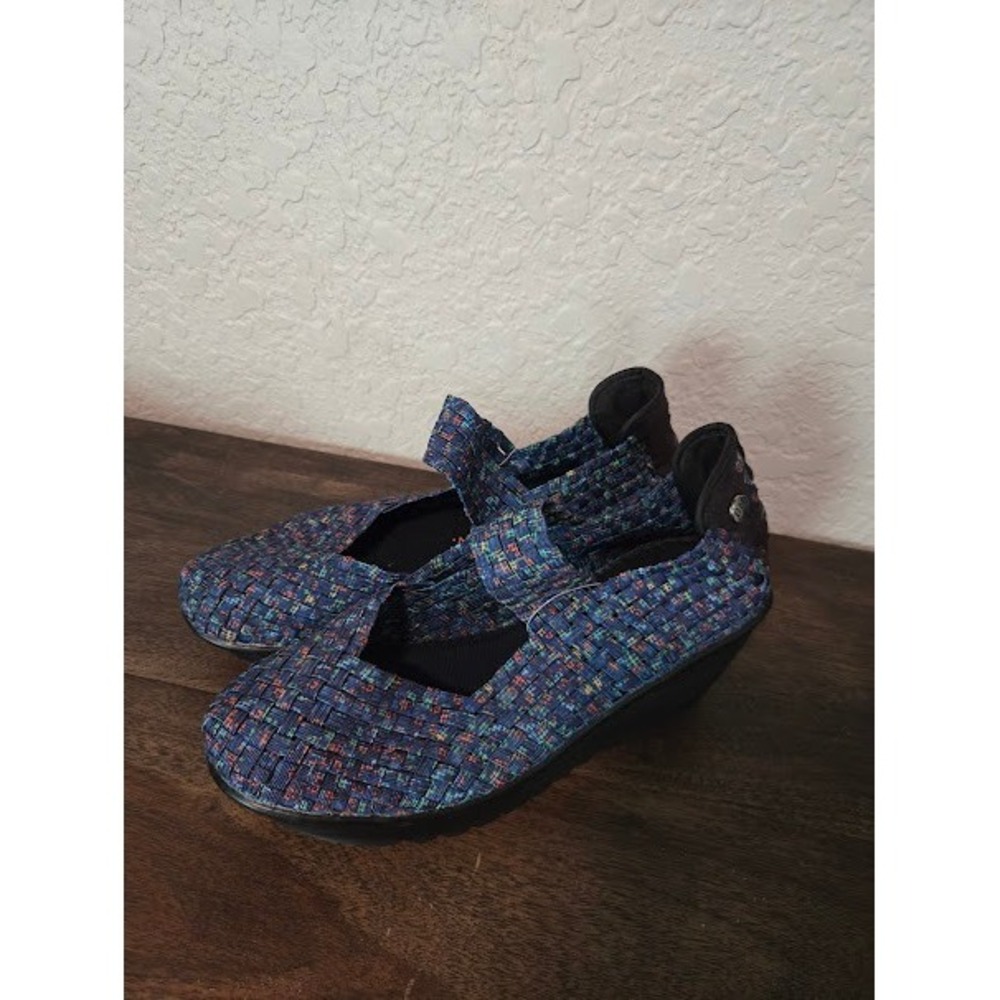 Bernie Mev Blue Printed Wedges